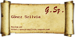 Göncz Szilvia névjegykártya